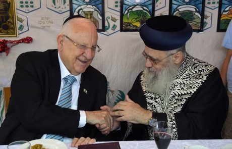נשיא המדינה ביקר בסוכות הרבנים הראשיים לישראל