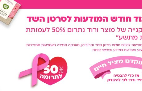 לחודש מודעות סרטן השד: אורגניקזון יתרום 50%  מהכנסות כל המוצרים הורודים באתר